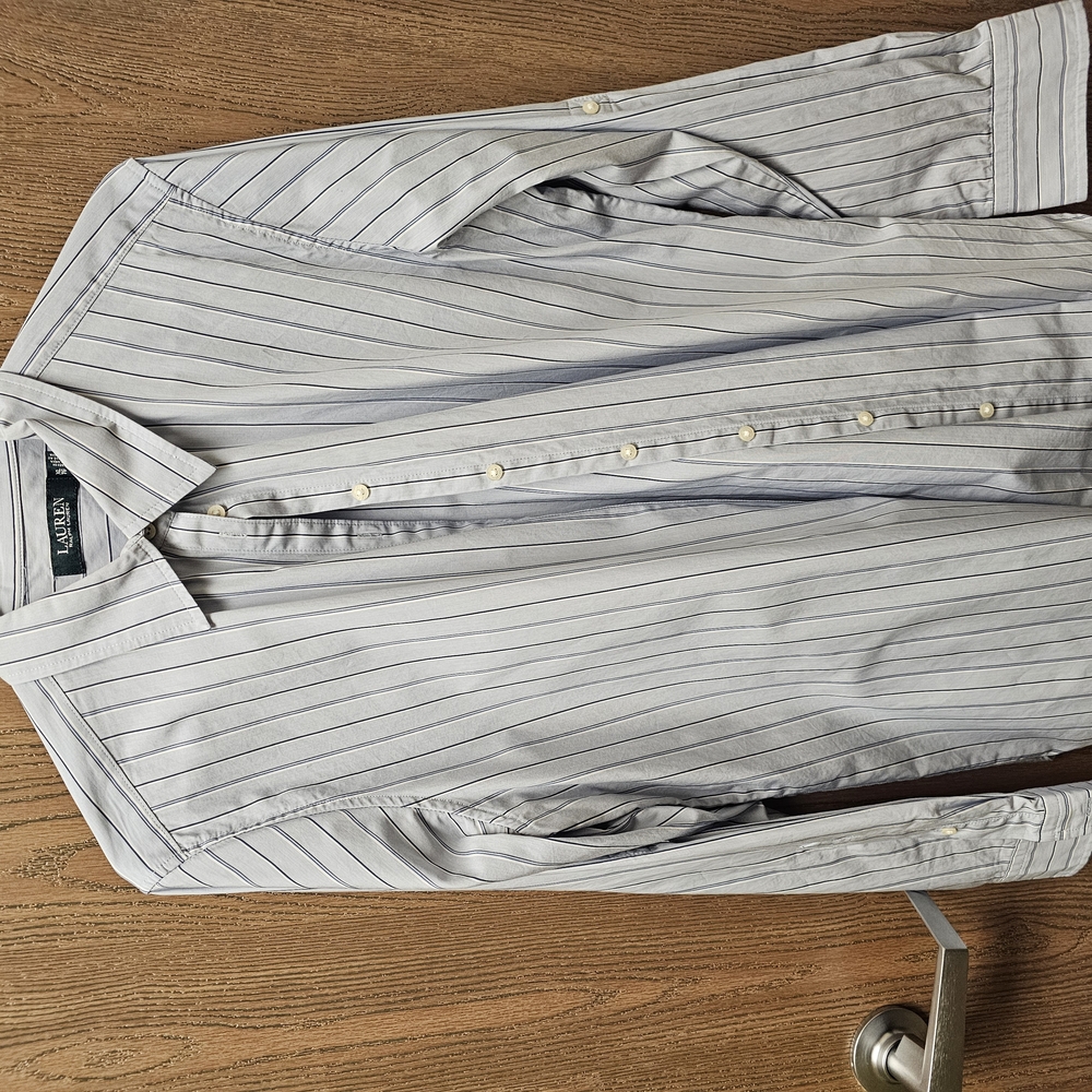 RLX Ralph Lauren White and Gray Button Down Shirt